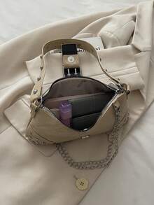 2025 Autumn/Winter New Fashion Versatile Commuter Shoulder Bag With Buckle Closure Baguette Bag For Women - Khaki - View 4
