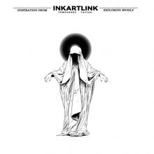 INKARTLINK 1PC Shadow Hooded Saint Totem Temporary Tattoo Sticker, Waterproof Body Art Tattoo Sticker, Lasts 2-5 Days, Water Transfer Color Tattoo Sticker, Suitable For Men And Women, Must-Have For People, Essential Decoration For Parties, Festival Body Decoration - Black - View 4