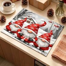 1pc Dish Drying Mat, Coffee Machine Pad, Christmas Snowflake Pattern Tableware Drying Mat, Desktop Decoration Protective Pad, Suitable For Winter Home Dining Table, Kitchen Countertop Scenes, Practical Soft Dish Drainer Mat To Create Warm Holiday Atmosphere, Multi-Purpose Drying Mat, Home Gift, Desktop Decor - XYLSD-1120 - View 4
