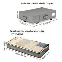 2pcs Under Bed Space-Saving Storage Organizer Box With Wheels - Waterproof Oxford Fabric, Pull-Out Design, Suitable For Clothes, Shoes, Socks - Dust-Proof Folding Box, Suitable For Toys And Books - Multicolor - View 25