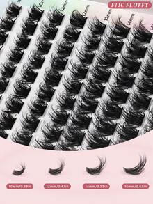 D-Curl Lash Clusters, Single Fluffy Lashes, 12 Rows Mixed Length 10-16mm Lash Extensions, Soft Natural Voluminous False Lashes, DIY Lash Extension At Home, Lash Clusters, Single Lashes - D - View 16