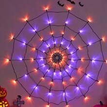 Lampu Jaring Laba-laba Halloween, Ornamen Jaring LED 70 inci, Bertenaga Baterai, Tahan Air, Dekorasi Pesta Luar Ruangan - Laba-laba Menikah dengan Lampu - View 16