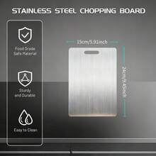 Kitchen Cutting Board, Stainless Steel Cutting Board, Double-Sided Cutting Surface, Easy To Clean And Store, Suitable For Fruits, Meats And Vegetables, Ideal For Kitchen, Picnic And New Year Celebration, Kitchen Utensil. - Multicolor - View 13