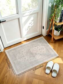 1pc Light Color Bohemian Living Room Rug. Suitable For Kitchen, Dining Room, Bedroom, Room Holiday Decor, Indoor/Outdoor, Office, Lobby, Anti-Slip Door Mat, Bathroom Rug, Hallway, Study Gaming Area Rug. - Baby Pink - View 20