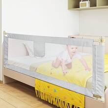 200cm/180cm/150m Crib Side Rail - Oxford Cloth - Height Adjustable - Prevent Falling - Grey 180cm - View 3