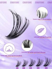 576/592/640pcs D Curl Fluffy False Eyelashes Set, Dense Voluminous DIY Segmented False Eyelashes, Includes Tools, Enlarges Eyes, Lightweight And Reusable, Large Capacity Single Cluster Eyelashes Set, Soft Natural Mixed Style Eyelashes - Multicolor - View 11