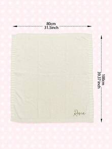 Customized Embroidered Text Baby Blanket: Customized Name, Embroidered Letters, Personalized Embroidered Blanket, Soft And Breathable Knitted Fabric, Blanket, Comfortable Gift, Creative Birthday Gift - Multicolor - View 12