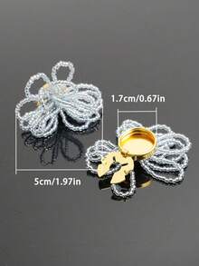 2 PCS Floral Beaded Button Covers For Shirts, Decorative Clip-On Button Cuffs & Dress Accessories For Women – Elegant Removable Metal Button Clips - A - View 11