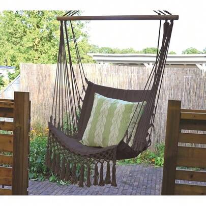 Hanging Chair Macrame Hanging Seat Hanging Chair Hanging Swing 90 x 70 x 115 cm Anthracite-
