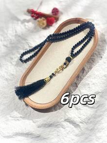1pc/12pcs Islamic Prayer Beads, 99 Glass Faux Pearl Thread Beads For Muslim Worship And Arabic Praise Bracelet Long Tassel Style, Prayer Chanting Counting, Dual-Use For Daily Wear And Decoration - Multicolor - View 15