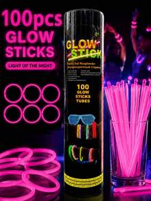100/15pcs 8-Inch Glow Sticks, 10-12 Hours Glow Time, Suitable For Parties, Gatherings, Bars, Birthdays, Halloween Parties, Holiday Decorations And Disposable Items - Seven-color Glow Sticks - View 12