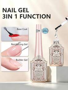 15ml Soak‑Off LED 3‑In‑1 Builder Base Gel, Multi‑Function Base Coat Reinforcement Builder Gel, Strengthen Thin Nails, Smooth Uneven Nail Surface, For Home DIY & Salon Manicures - View 2