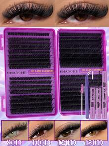 576/592/640pcs D Curl Fluffy False Eyelashes Set, Dense Voluminous DIY Segmented False Eyelashes, Includes Tools, Enlarges Eyes, Lightweight And Reusable, Large Capacity Single Cluster Eyelashes Set, Soft Natural Mixed Style Eyelashes - Multicolor - View 17