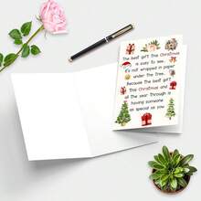 1PC-Christmas Greeting Card With Envelope, Filled With Affectionate Poems, Perfect As Christmas Holiday Gift For Family And Friends, Suitable For Birthday, Christmas, Party Decoration Gift - A - View 5