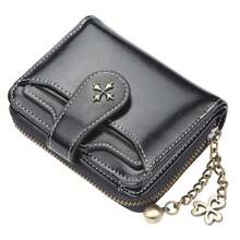 Cartera de moda para mujer con borlas, cierre de cremallera, estilo corto, múltiples ranuras para tarjetas, sensación de alta gama, monedero para mujer. - Burdeos - Ver 9