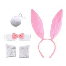 5pcs Women's Costume Accessories Set, Including Makeup Party Rabbit Ear Headband, Cute & Sexy Nightclub Rabbit Ear Hair Clips, Suitable For Halloween, Carnival, Party And Ball - Multicolor - View 6