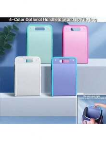 2pcs/1pc Handheld Vertical File Bag, Large Capacity 13-Layer Vertical File Bag, Vertical Accordion Bag, File Folder And File Bag, Portable File Storage Bag, A4 Handheld Large Capacity Multi-Layer Storage Bag, Document Classification And Organization Bag, Insert File Folder, Handheld File Folder A4 Storage Bag. Office Storage Bag, Office And School Supplies, University Essential, Stickers, Pens, Education, Colors, School Supplies, Pen Holder, Pen Box - Multicolor - View 5