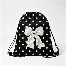 Drawstring Bag - Cute Green & White Bow Print - Suitable For School, Sports, Travel And Toy Storage, Sports Fitness Swimming Travel Backpack - Drawstring Sports Bag - View 11