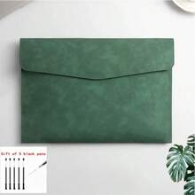 A4/PU Leather Document Bag, Envelope Folder With Magnetic Closure & Pen Slot, Multi-Functional Office Storage Folder For Business, School, And Meetings - PU Folder - View 8