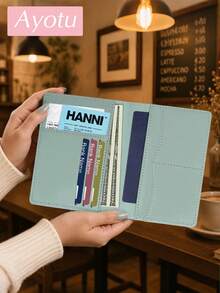 Ayotu Personalized Passport Holder - Customizable Name And 6 City Landmark Patterns, RFID Anti-Theft Leather Case, Designed For Easy Access, Suitable For Storing Passports, Visas And ID Cards, Foldable Portable Multi-Function Storage Bag, Travel Accessory, Essential Gift For Traveling With Friends And Family - Multicolor - View 3