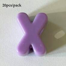 20顆紫色壓克力大孔字母珠 A-Z，DIY手工配件，可用於製作鑰匙圈與手機配件，適合DIY創意手工藝 - 紫色 - 查看 9