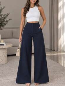 Women Pants - Navy Blue - View 1