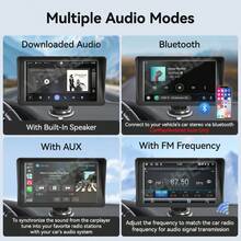 VENBES 6.1 Inch PND Portable Car Stereo, Wireless CarPlay & Wireless Android Auto Touch Screen Car Player With Bluetooth FM - Main Unit Only - View 7