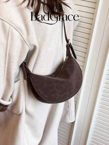 1pc Women's Fashion Solid Color Minimalist Shoulder Bag, PU Leather Material, Suitable For Dating, Shopping And Other Occasions - Coffee - View 8
