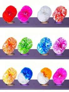 2pcs Oversized Cheerleading Pom Poms, Matte Solid & Color Block Design With Double-Ended Handles, Reusable Cheer Dance Props For Basketball Games, Sports Competitions, School Events, Performances & Cheer Practice - Multicolor - View 1
