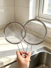 5pcs Stainless Steel Fine‑Mesh Strainer Set, Multi‑Size Metal Sieve Colander With Long Handle, Food‑ Fine Mesh Filter For Flour Sifting, Straining Juice Noodles, Baking Cooking Kitchen Gadget, Durable Easy‑To‑Clean Home Cooking Tool[4/3/2/1pc] - Multicolor - View 13
