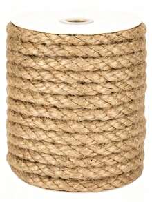 6mm/8mm/10mm 10m Natural Vintage Jute Rope DIY Home Decor Thick Jute Rope Crafts Jute Rope Ribbon Wedding Pet Cat Scratching Board Tool Binding Gardening Party Decoration (Without Cylinder) - Multicolor - View 1