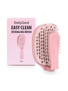 Foldable Self-Cleaning Hair Brush Set → Easy-Clean Detangling Styling Brush → Fine Mist Spray Bottle → Rounded Pins → Straight Wavy Curly Thick Hair - Portable Folding Comb - View 10