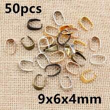 50pcs Small Pendant Clips Pinch Bail Clasps Buckle Charm Necklace Hook Connector For DIY Jewelry Making Cameo Tray - U Shape - View 23