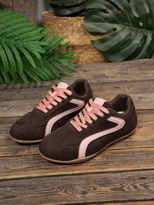Sports Lace-Up Sneakers For Home Wear - Brown - View 2