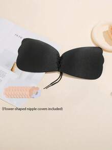 1-2pcs Women's Invisible Adhesive Bra, Strapless Push-Up Bra, Drawstring Side Wing Bra, Reusable Backless Lingerie, Suitable For Beach, Wedding, Party, Travel - Multicolor - View 22