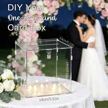 1 Set Transparent Acrylic Card Holder Box With Slots And Locks, Large Wedding Card Organizer Box For Wedding Reception, Elegant Party, Wedding, Birthday, Baby Shower, Graduation Ceremony Gift Card Envelope Holder Decor - 1PC - View 9