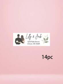 14/30/56pcs Custom Wedding Couple Envelope Sealing Stickers, Romantic Wedding Invitation Envelope Decor, Bridal Shower Favor Gift Bag Sticker - Multicolor - View 8