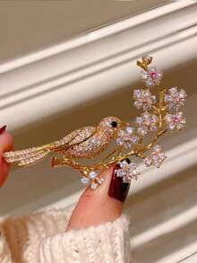 1PC Newly Launched "Joyful Peacock" Brooch For Luxury Coat, Suit And Formal Dress, Small Exclusive High-End Style Pin. - Multicolor - View 5