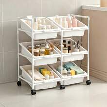 Multi-Layer Drawer Storage Mobile Organizer Rack, Home Miscellaneous Items & Picture Book Sorting Shelf - Multicolor - View 3