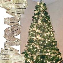 20/50/100LED Christmas Ribbon With Lights Battery Powered Indoor String Lights Xmas Tree Accessories Decoration For Christmas New Year - Christmas Ribbon Light String-battery - View 17