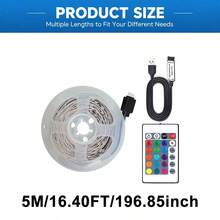 Lampu Strip LED RGB dengan Remote IR 24 Tombol, Ditenagai USB, Perubahan Warna Multi-warna, Pencahayaan Ambient DIY, Untuk Kamar Tidur, Ruang Bermain Game, Dekorasi Pesta Liburan. - RGB 24 Tombol - View 13