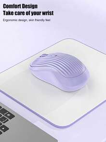 Dual Mode 2.4G Bluetooth Rechargeable Wireless Silent Mouse, Ergonomic Striped Texture USB-C Mice, 3 Level Adjustable DPI Portable Office Computer Mouse For Laptop PC Apple Travel - View 6