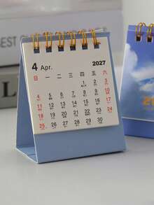 2027 Mini Landscape Desk Calendar Healing Nature Scenery Desktop Ornament Spiral Bound Calendar, Study Office Planning Memo Small Calendar, Daily Check-In, Christmas Gift, Holiday Gift - A - View 8