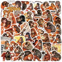 SCXXBSW 50pcs Cute Monkey Stickers, Aesthetic Cartoon Animal Vinyl Stickers With Funny Text, Waterproof, Suitable For Planner, Laptop, Water Bottle, Luggage, Scrapbook, Perfect For Animal Lovers - Multicolor - View 2