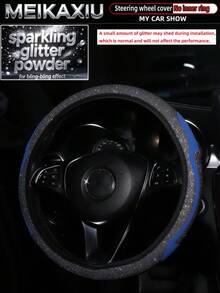 MEIKAXIU Fabric Metallic Pink Glitter Bling Starry Sky Dynamic 3D New Car Steering Wheel Cover Without Inner Ring Fits 38cm Steering Wheel Car Decoration Accessory For Women - Sparkling Starry Sky Dynamic Style - View 10