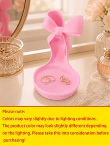 High Heel Shaped Jewelry Tray, Pink Jewelry Storage Box; Multi-Functional Storage For Rings, Earrings, Bracelets And Necklaces; Fashionable And Cute Design, Perfect For Placement On Vanity, Nightstand Or Bedroom; Elegant Jewelry Display Tray - Multicolor - View 12