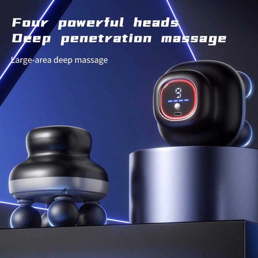 4-Head Fascia Gun, 28KG Strong Power 9-Speed 1200mAh Battery Type-C Charging, Professional Deep Tissue Massager, Portable Mini Percussion Massage Gun, Fathers Day Gift For Men & Dad, Summer Essential Massage Device
