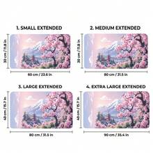 Set Alas Mouse Gaming dan Alas Meja Ekstra Panjang Motif Kartun Jepang Bunga Sakura & Gunung Bersalju, Alas Karet Tahan Lama Anti Selip, Permukaan Halus, Cocok untuk Komputer Laptop Kantor Rumah, Dekorasi Seni Abstrak, Perlengkapan Sekolah - A - View 8