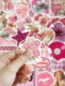 50pcs Girls Love Poem Sticker For Laptops, Skateboards, Guitars, Helmets, Holiday Parties, Classroom Diy Decorations, And As Holiday Gifts For Good Friends. - A - View 7