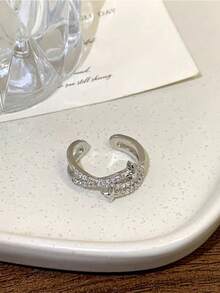 1pc Star Wrap Open Ring Women Niche Design Fashion Personalized Adjustable Finger Ring - Silver - View 4